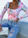 Bluză atractivă pentru femei cu model floral - 46392