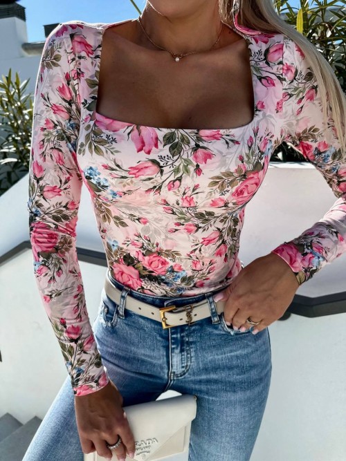 Bluză atractivă pentru femei cu model floral - 46391