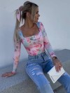 Bluză atractivă pentru femei cu model floral - 46392