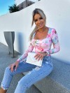 Bluză atractivă pentru femei cu model floral - 46392