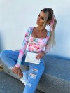 Bluză atractivă pentru femei cu model floral - 46392