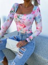 Bluză atractivă pentru femei cu model floral - 46392