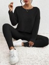 Set casual pentru femei în negru - 3342