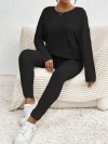Set casual pentru femei în negru - 3342