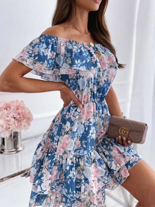Rochie elegantă de vară cu model floral - 60181