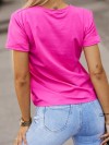 Tricou dama cu imprimeu spectaculos in roz - 6821